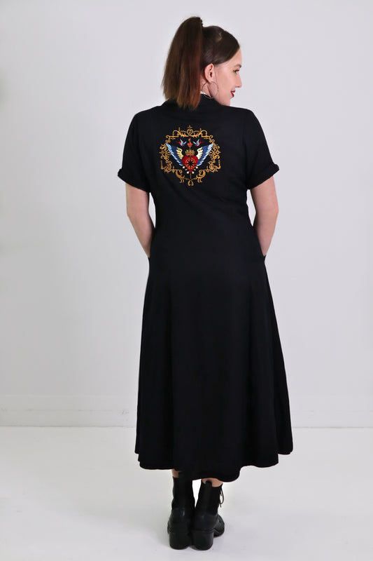 Divine Dress Coat with 'Take Heart' Embroidery