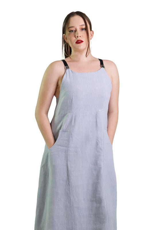 Perfect Pinafore - Dusty Blue